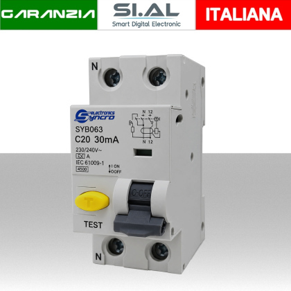 Interruttore Magnetotermico Differenziale 20A | 1P+N Tipo A 30mA 4,5kA