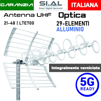 Antenna OPTICA UHF in allumnio 5G Ready 29 Elementi | Emme Esse 29OPAS